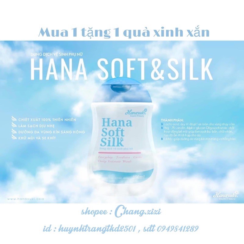 [CHÍNH HÃNG 100%] DUNG DỊCH VỆ SINH HANA SOFT SILK, HANAYUKI