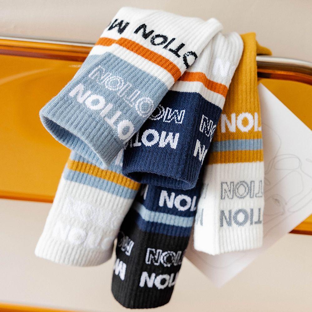 IVORY Vớ Cotton Cổ Cao Họa Tiết Kẻ Sọc Đơn Giản Thoải Mái Thời Trang Cho Nam