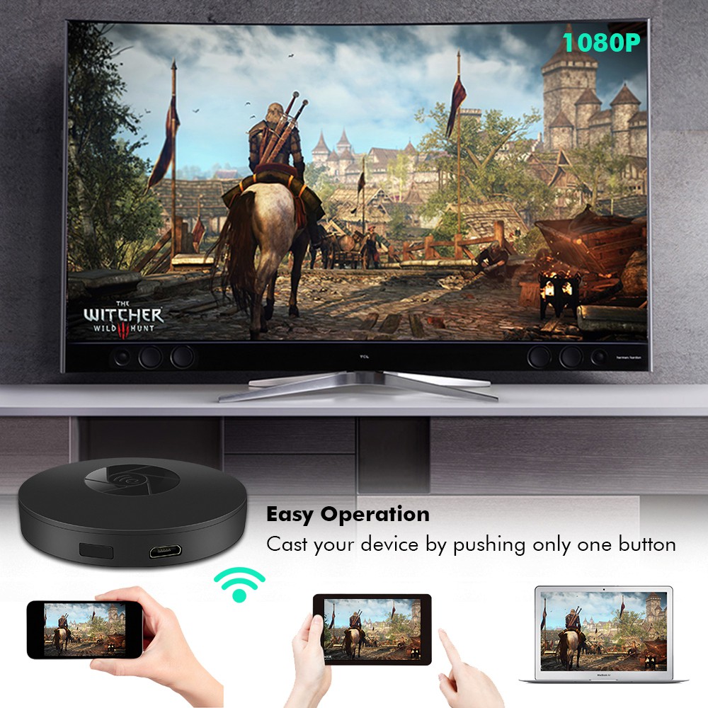 Thiết bị kết nối không dây Chromecast Hỗ trợ kết nối Điện Thoại với màn hình Tivi / Máy chiếu