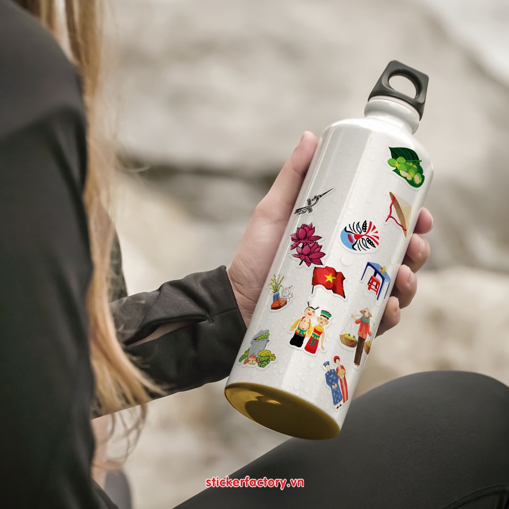 Vol 23 Vietnamese Culture - Little sticker sheet A6 hình dán cán màn lấp lánh - Sticker Factory
