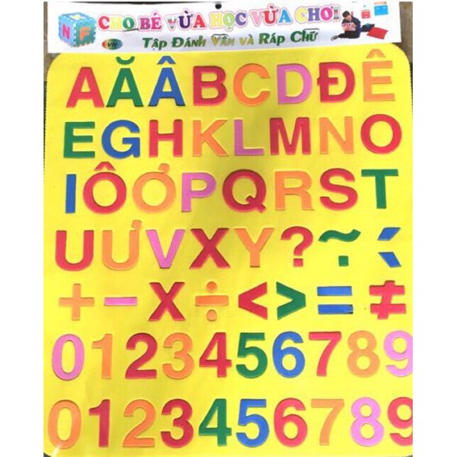Bảng xốp chữ cái và số, tập đánh vần cho bé vừa học vừa chơ