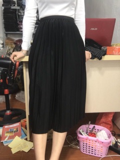 chân váy xếp ly cạp chun