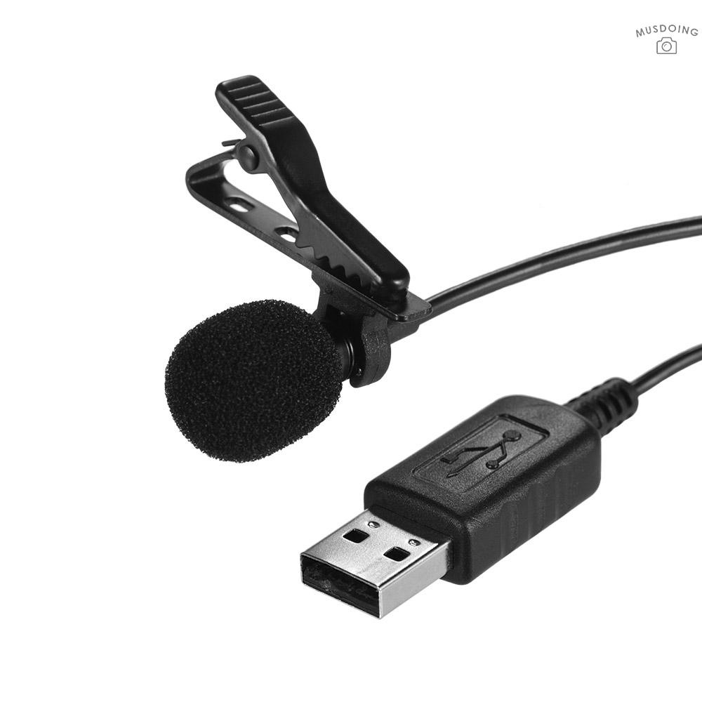ღ  Mini Lapel Lavalier Clip-on Condenser Microphone Mic with USB Plug for Computer PC Laptop