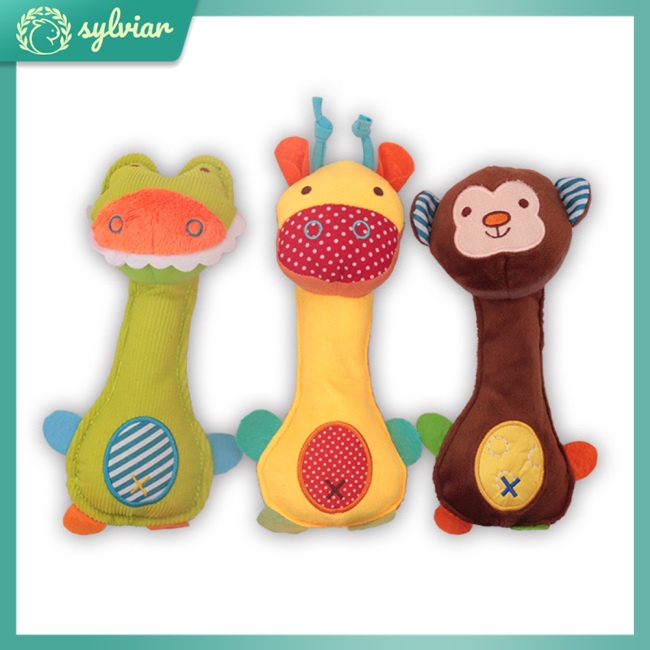 Đồ Chơi Lục Lạc Hình Động Vật Hoạt Hình Nhồi Bông Mềm Mại Cho Bé