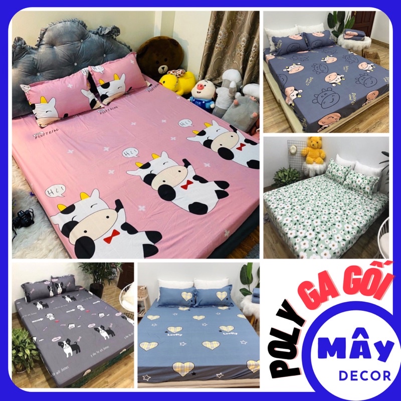 Lẻ Vỏ gối - Ga Trải Giường/ Ga Giường Nệm Cotton Poly 1M2 1M6 1M8 Drap Bốn Mùa Đủ Size