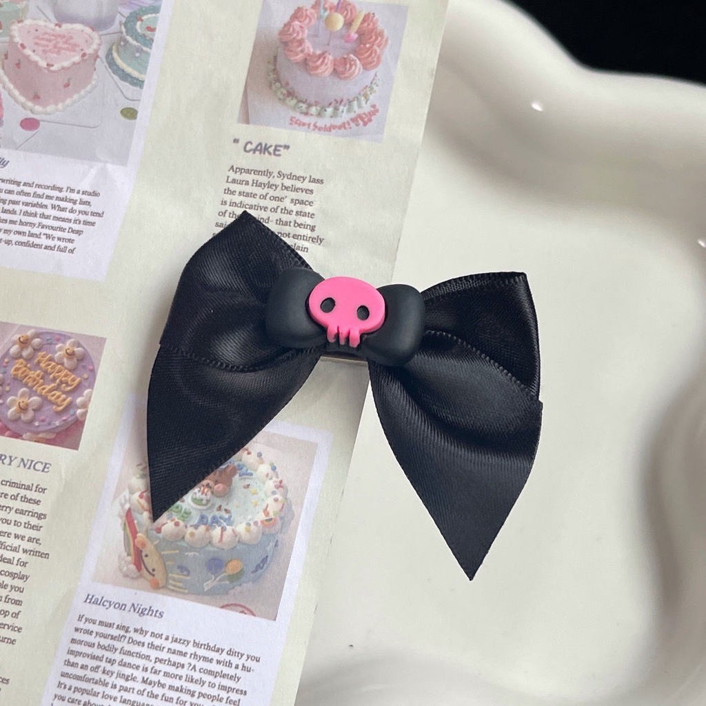 Cartoon Anime Bow Hairpin Girls New Ins Black Wild Sweet Cool Y2k Student Duckbill Clip Liu Seaside Clip Headdress Card Children