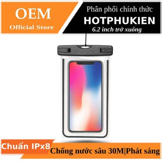 Túi chống nước dạ quang WaterProof phát sáng trong tối cho điện thoại 6 inch chuẩn chông nước IPx8 hiệu HOTCASE