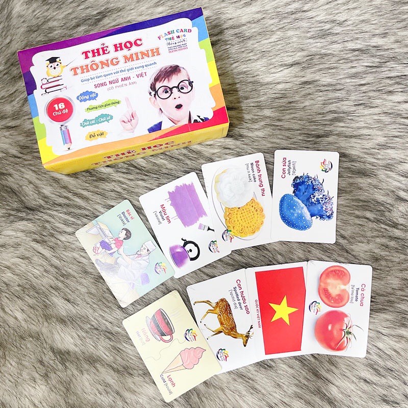 Bộ thẻ học thông minh cho bé , Flashcard gồm 16 chủ đề cho bé khám phá