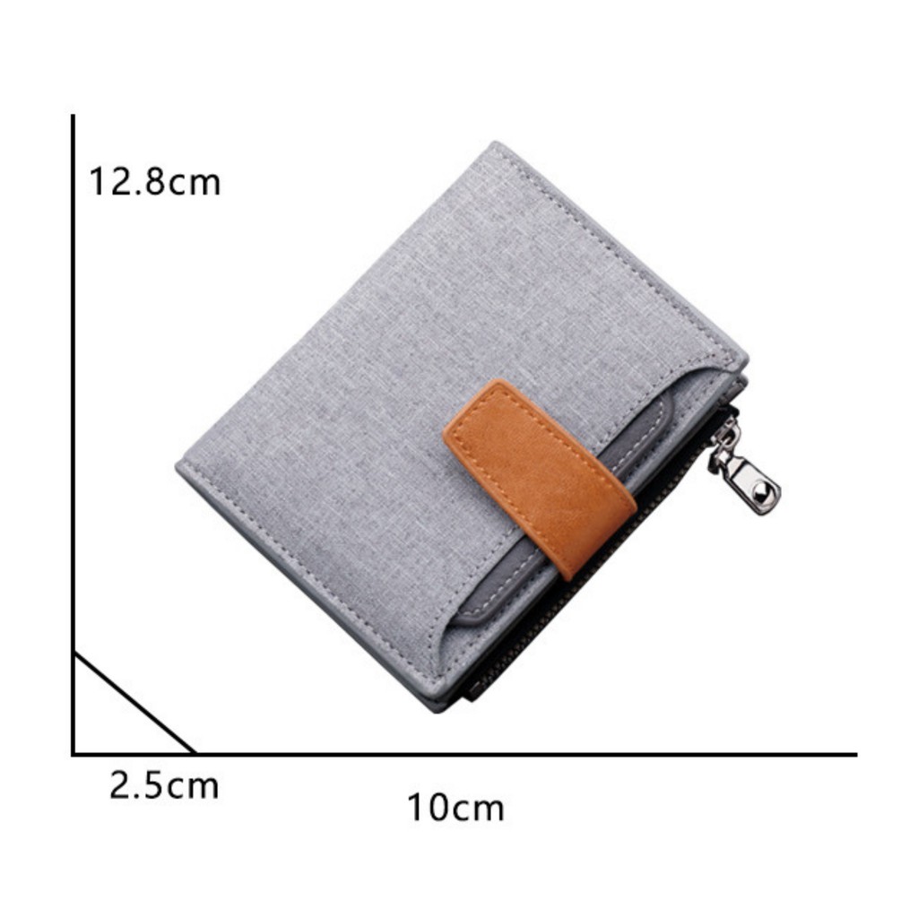 Ví cầm tay nam nữ vải canvas LETIS VI08 dáng ngắn, bóp tiền thẻ thời trang màu cơ bản tiện dụng chất liệu bền bỉ