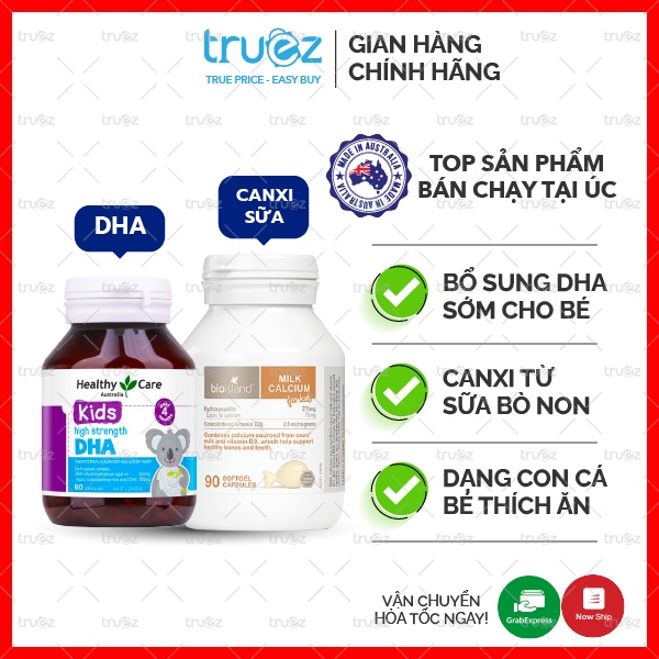 Combo kẹo dẻo Úc DHA và Canxi sữa cho bé [Chính hãng]