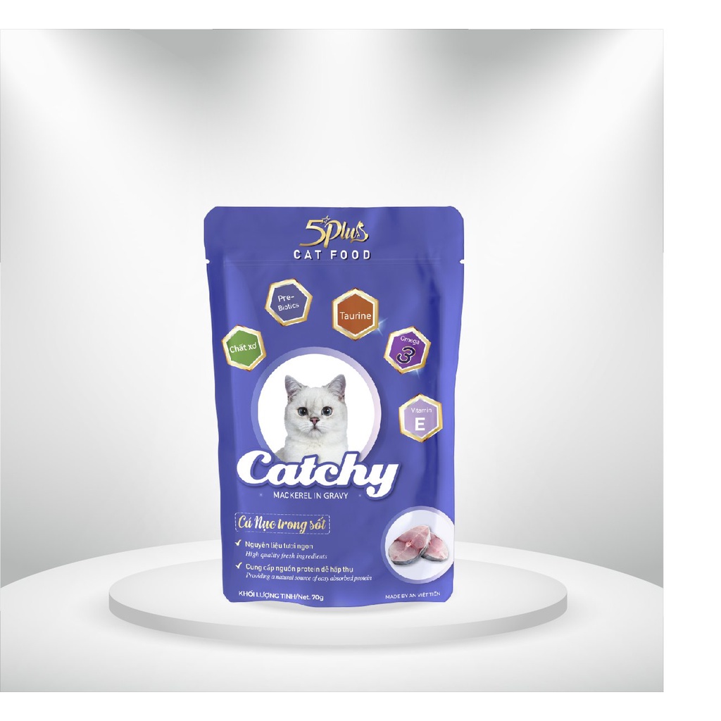 (Giá Dùng Thử) Pate 5 PLUS Catchy 70gr 100% Thịt Thật Nhiều Vị