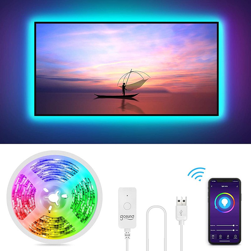 GOOGLE Dây Đèn Led Gosund 2.8m 5050 Rgb Wifi Thông Minh Điều Khiển Bằng Ứng Dụng Cho Màn Hình Tv 40-60 Inch Hdtv