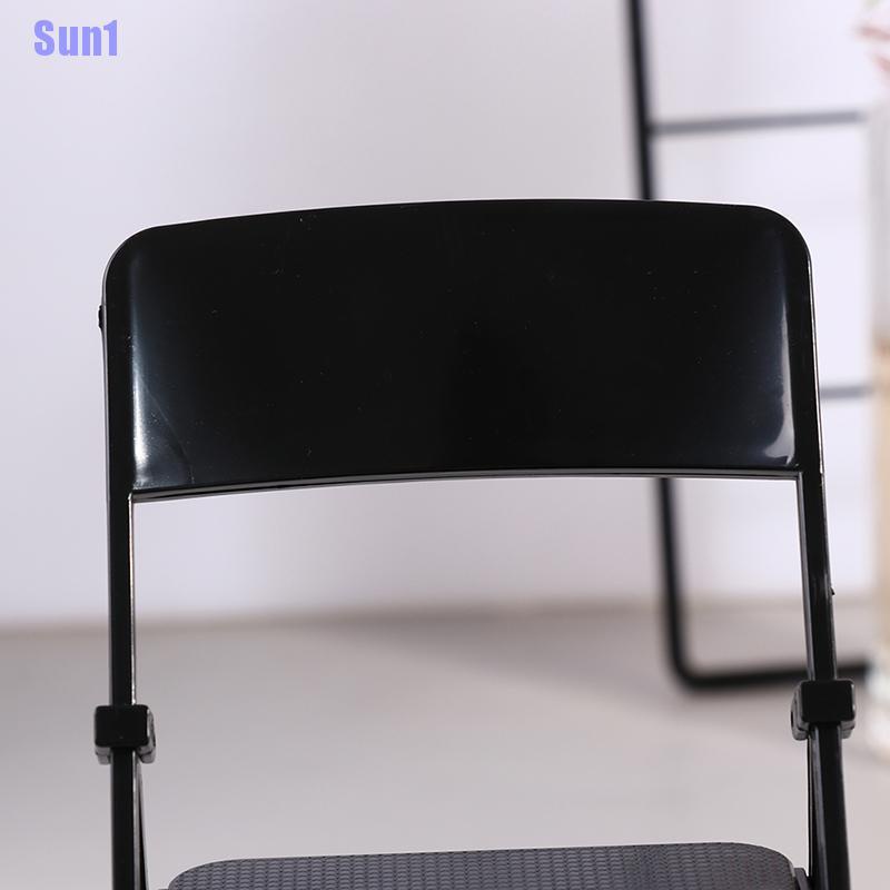 Mô Hình Ghế Kim Loại Màu Đen Tỉ Lệ 1: 6 Trang Trí Nhà Búp Bê