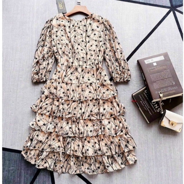 Váy Nữ Dự Tiệc,đầm Thiết Kế Dáng Xòe Công Chúa Họa Tiết Bông Sương Trẻ Chung Xu Hướng Sang Chảnh Thời Trang [xm Minh P