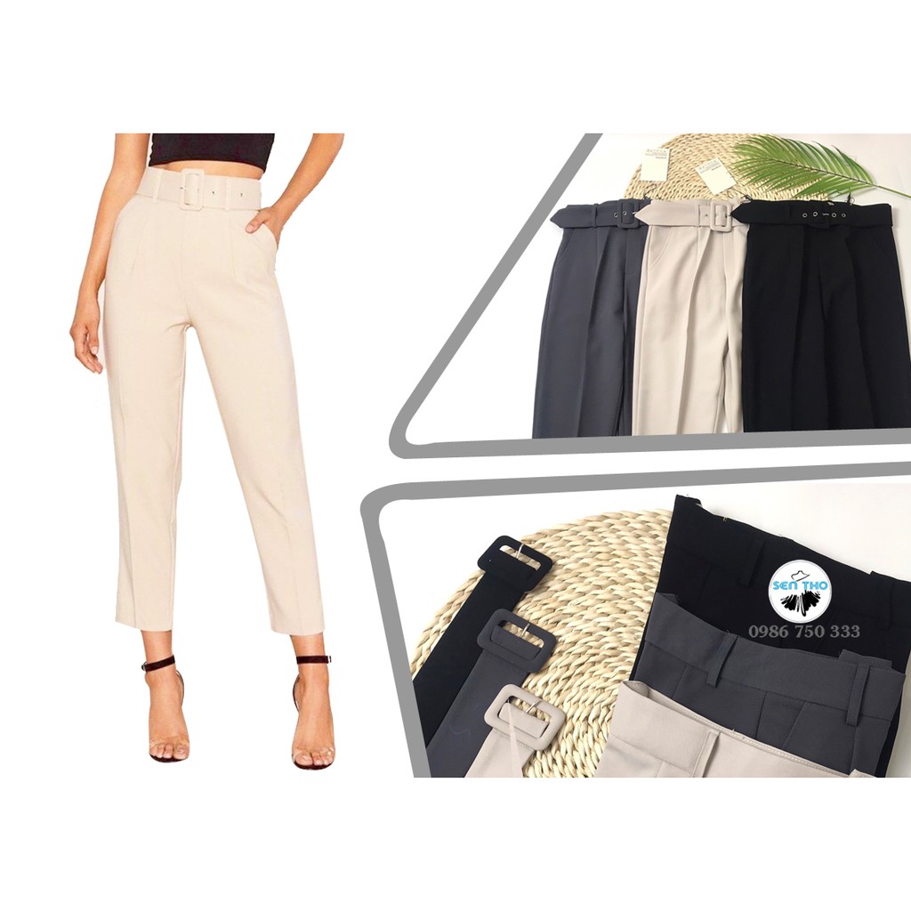 [ Ảnh thật trải sàn ] Quần Baggy Kèm Đai Công Sở Cao Cấp Chất Siêu Đẹp Mặc Sang Trọng Thanh Lịch | BigBuy360 - bigbuy360.vn