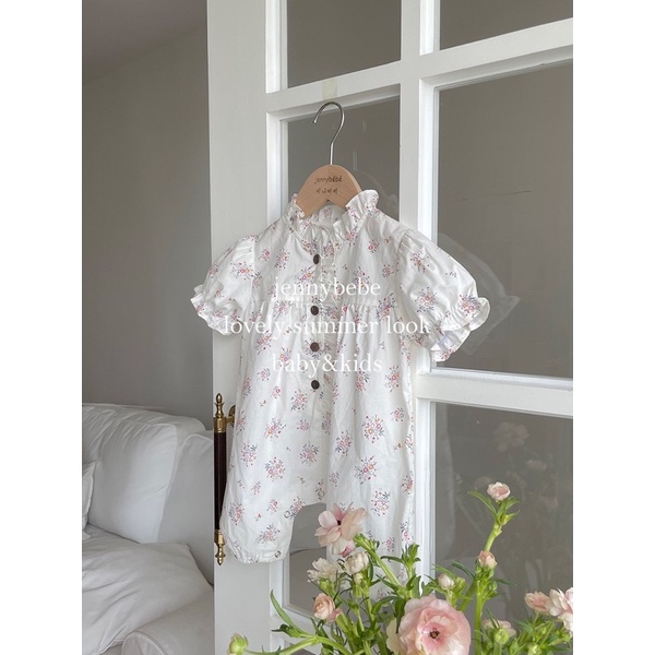 Bộ Body Bé Gái Cộc Tay Hoa Nhí Style Hàn Quốc Cho Bé 0-2 Tuổi Nhà Jennybebe