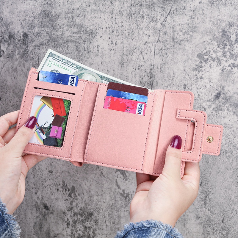 Ví Ngắn Màu Trơn Phong Cách Hàn Quốc 30% Thời Trang Cho Nữ