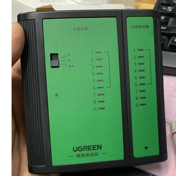 Máy test mạng Ugreen 10950 cao cấp tặng pin 9V chính hãng cao cấp