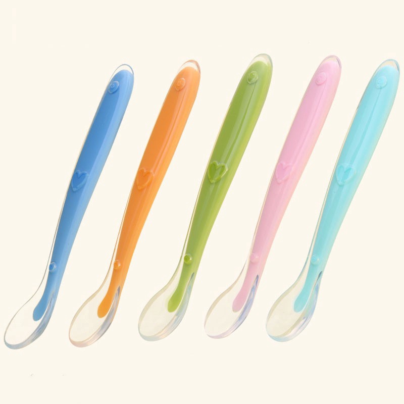 Bộ Muỗng Silicone Mềm Cho Bé Tập Ăn