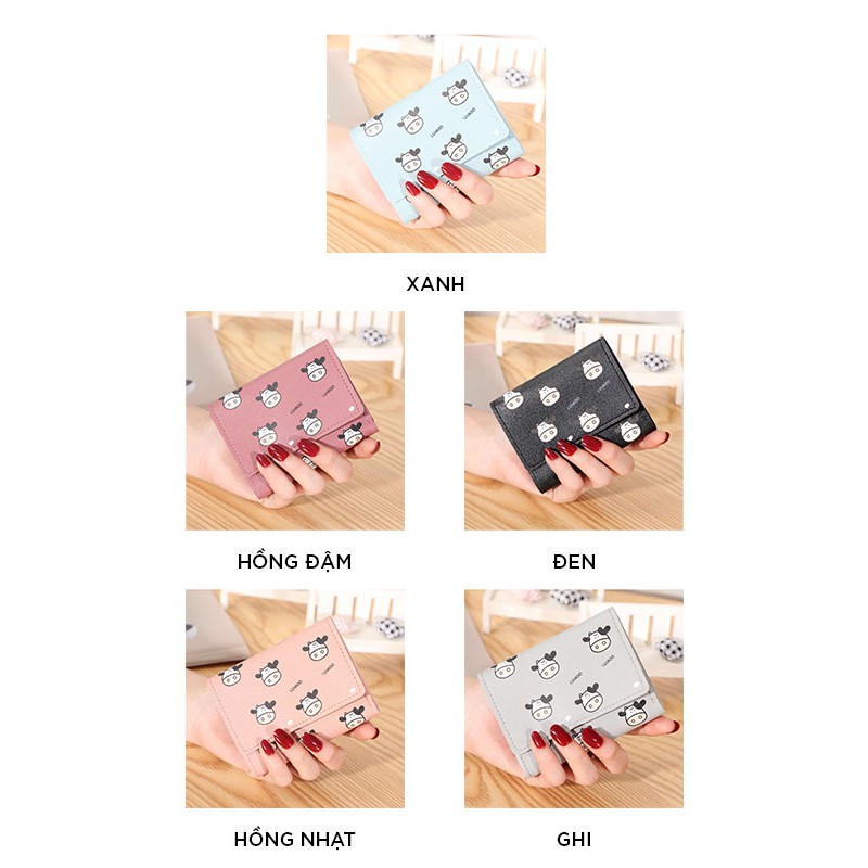 Ví nữ mini ngắn cute dễ thương nhỏ gọn bỏ túi thời trang cao cấp đẹp giá rẻ VD516