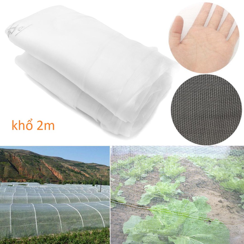 Lưới chắn côn trùng lưới chắn muỗi cho nhà ở, vườn rau quả khổ 2m  nhựa xịn ngăn UV