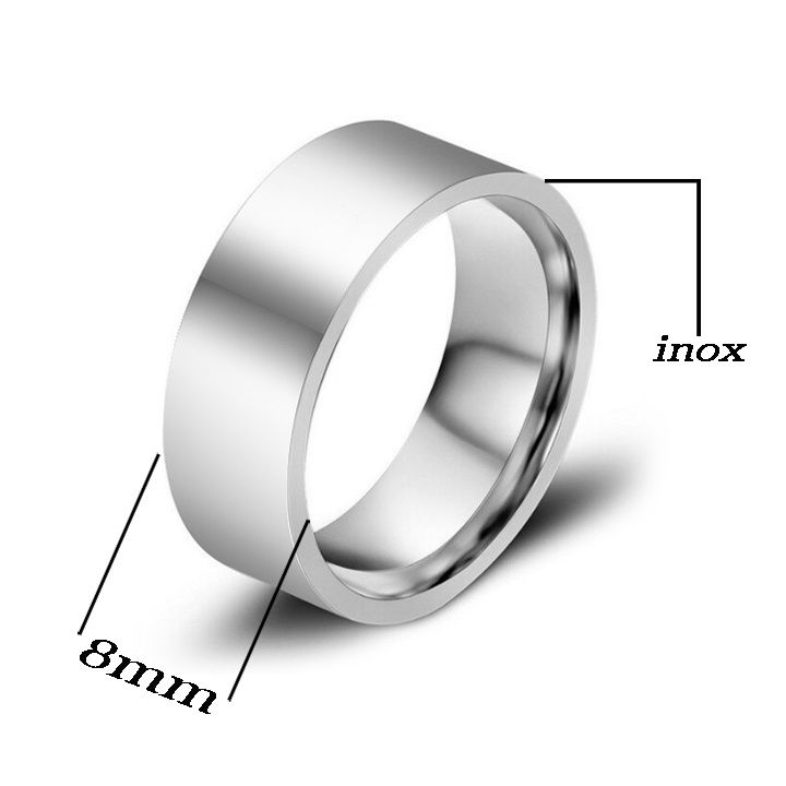 Nhẫn nam inox trơn bảng 8mm - N645