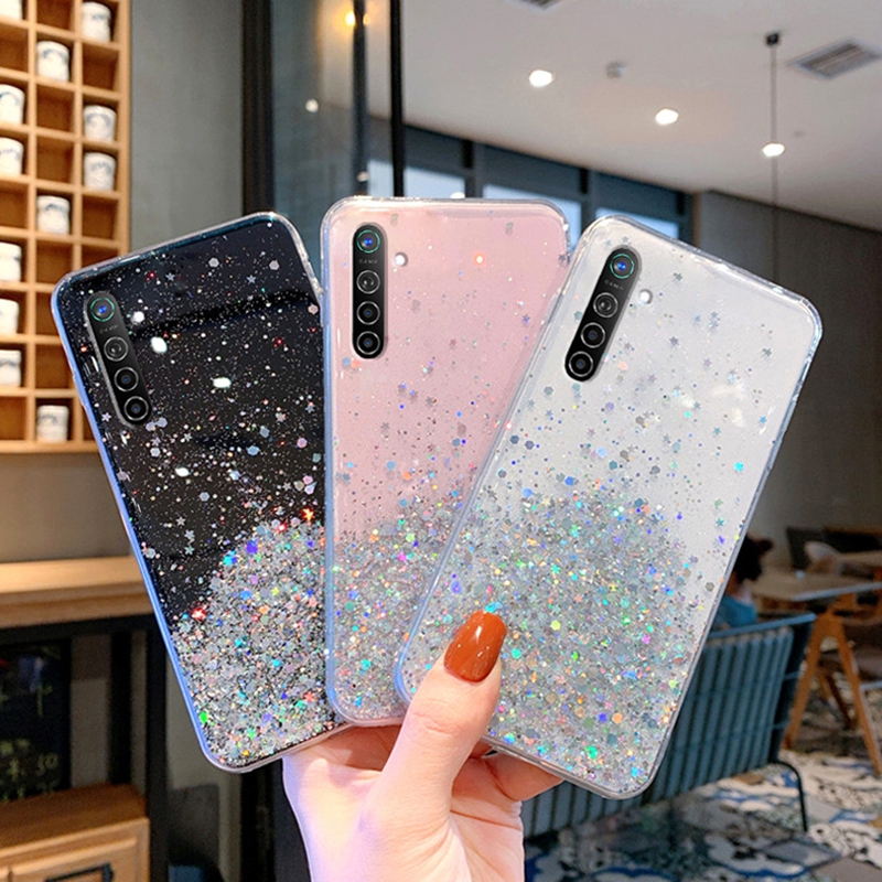 Ốp Điện Thoại Trong Suốt Phối Kim Tuyến Cho OPPO A58 A78 A57 A77S A17 Reno 8T 7 4G 5G 7Z 6 6Z 5 4 Pro F se 4F