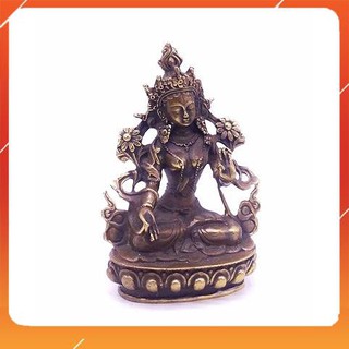 Tara bạch độ mẫu 15cm đồng trơn tượng phật