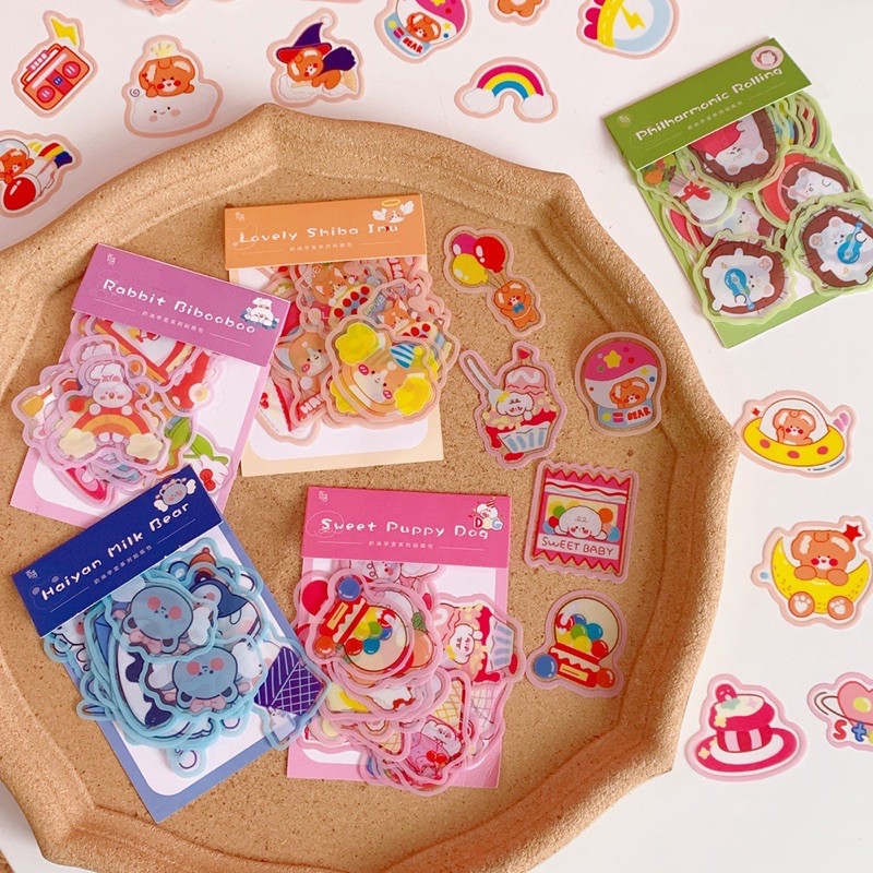 Set 40 sticker PVC chống nước