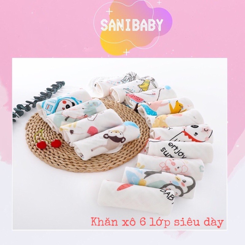 [RẺ VÔ ĐỊCH] Set 5 Khăn Xô 6 Lớp 30*30 Hàng Đẹp