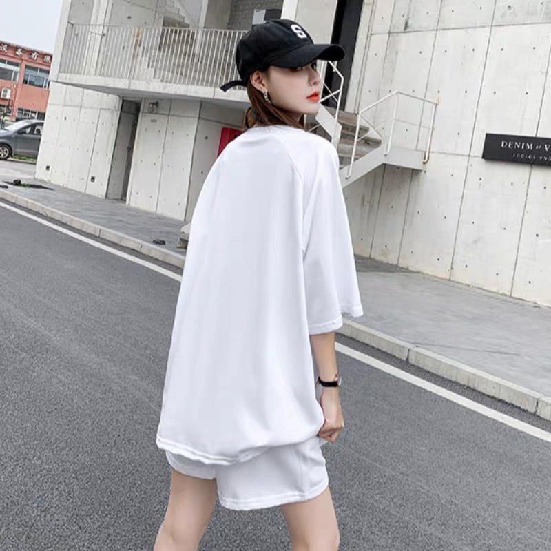 Bộ thể thao nữ trơn basic mùa hè mặc đi chơi bộ vải cotton kèm quần short đủ size thoáng mát