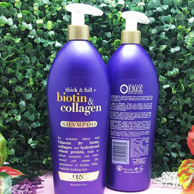 Shampoo + Conditioner OGX Biotin & Collagen 750ml DẦU GỘI + XẢ LÀM DÀY TÓC