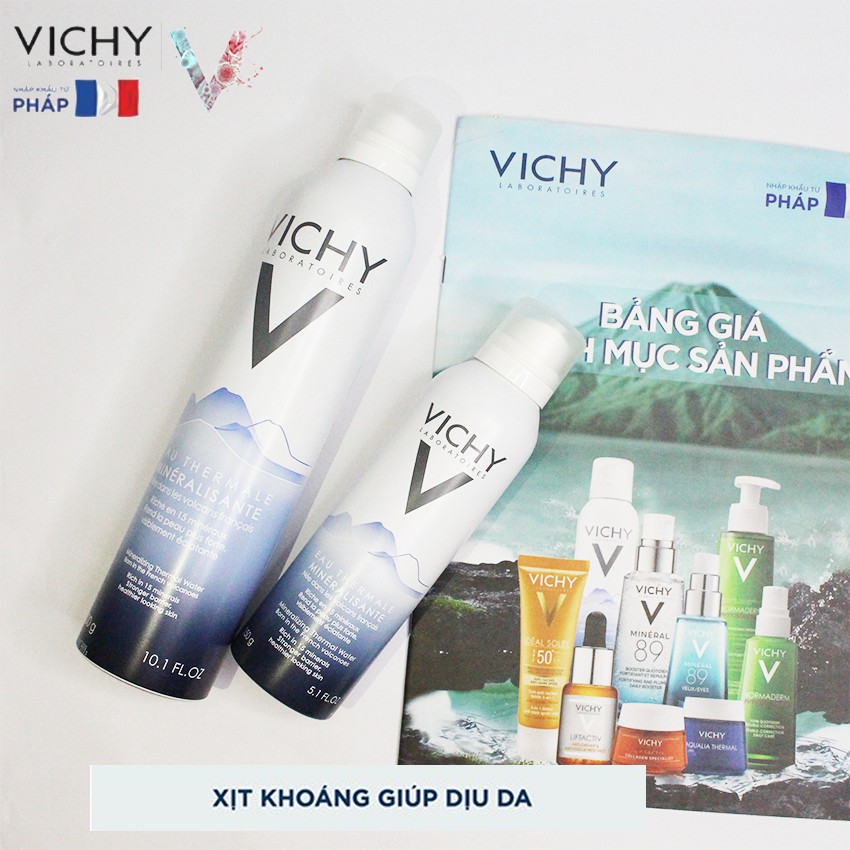 [NHẬP KHẨU-TEM PHỤ] Xịt khoáng dưỡng da Vichy Mineralizing Thermal Water Spa