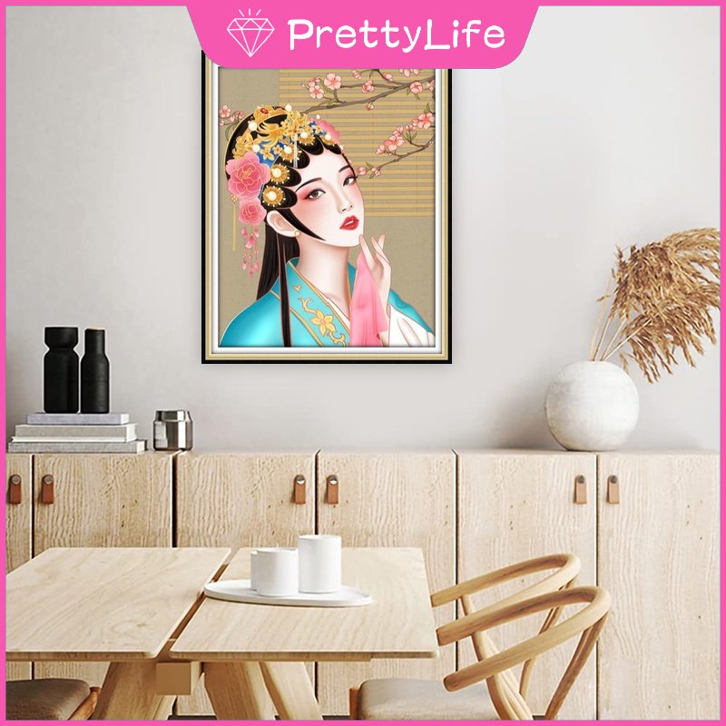 Bộ Tranh Đính Đá 5D Tự Làm 30x40cm / 40x50cm Hình Nhân Vật Opera Trang Trí Nhà Cửa