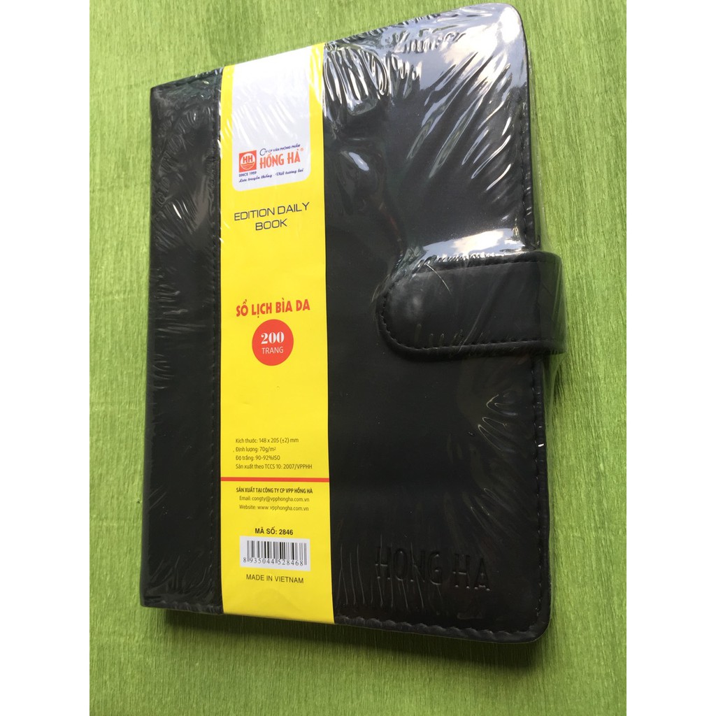 Sổ tay bìa da cao cấp Hồng Hà – Sổ lịch bìa da kích thước 15x21 cm