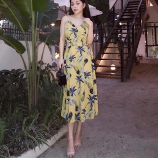 Váy maxi hoa đi biển tơ đũi (rất nhiều mẫu)