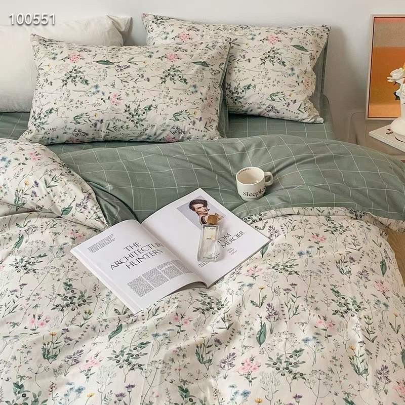 Set chăn ga cotton living hoa lá hot nhất năm.