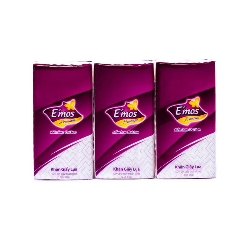 +Combo 6 gói Khăn giấy bỏ túi E'mos premium 12 tờ