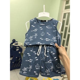 Bộ ba lỗ cotton tàu bé trai