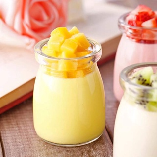 12 hủ làm sữa chua panna cotta hũ thủy tinh 100ml nắp nhựa đựng gia vị chưng yến làm bánh flan