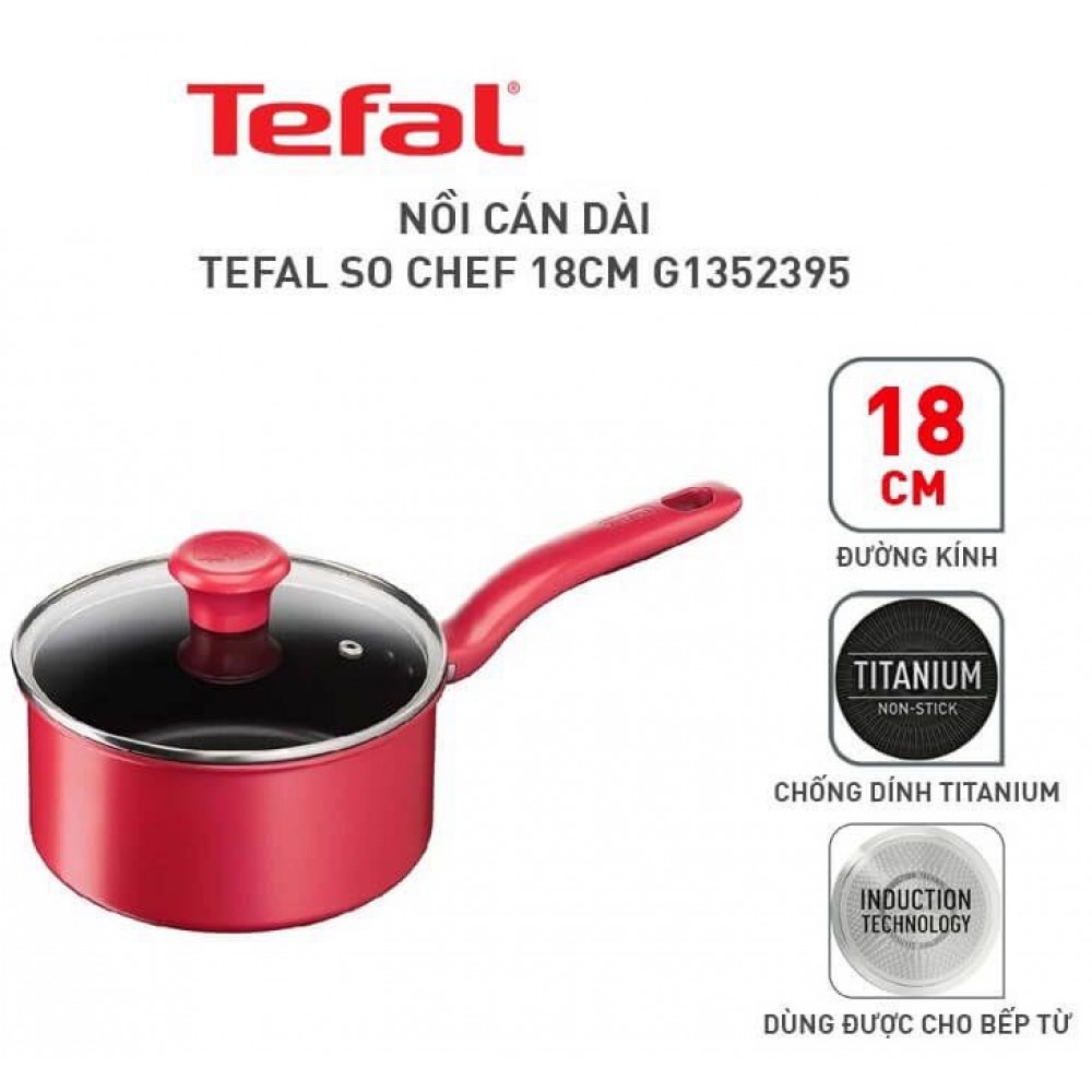 Tefal- Quánh chống dính đáy từ So Chef G1352395 size 18cm, hàng chính hãng