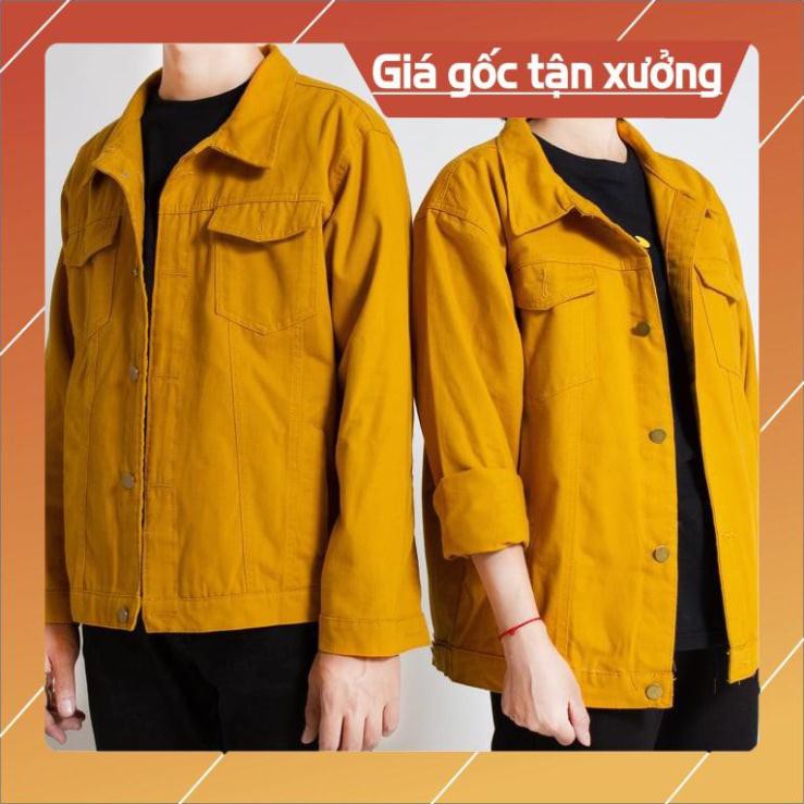 🌟Cao Cấp🌟 Áo Khoác Kaki Nam Nữ BTS Vàng Trơn KK011 jean kaki