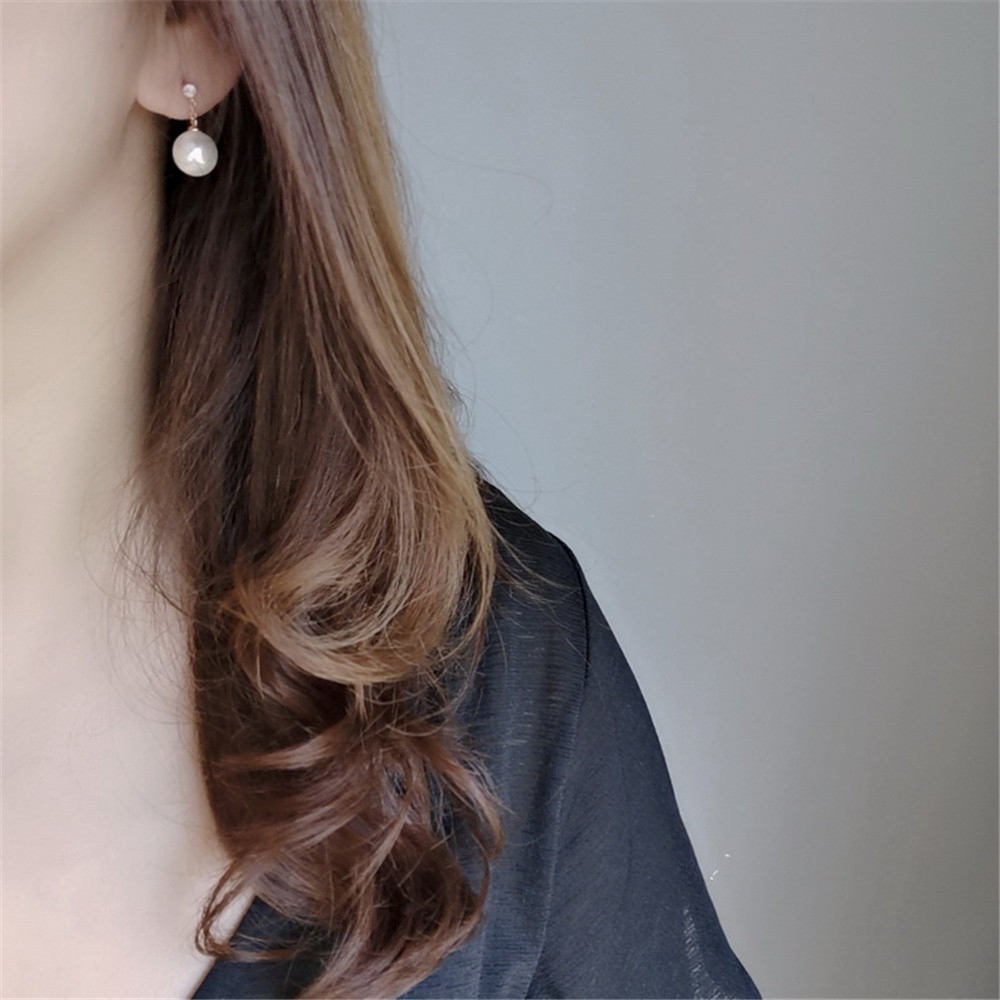 Bông Tai Đính Ngọc Trai Long Lanh Sang Trọng Theo Phong Cách Hàn Quốc