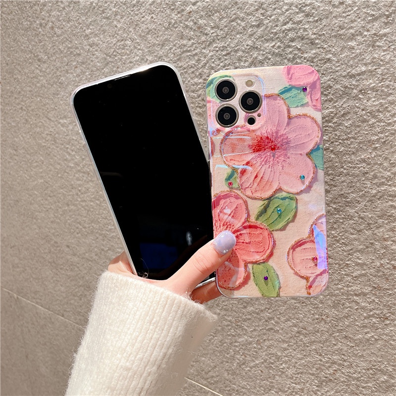 Silicone Ốp Điện Thoại Silicon Hình Hoa Đào Cho iphone 15 11 14 13 x xs xr 12 pro max 7 8 plus