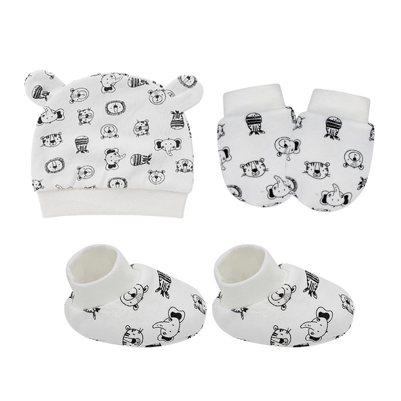 Booboo Baby - Set Đầy Đủ Mũ + Bao Tay + Bao Chân Hàng Đẹp Cho Bé Sơ Sinh