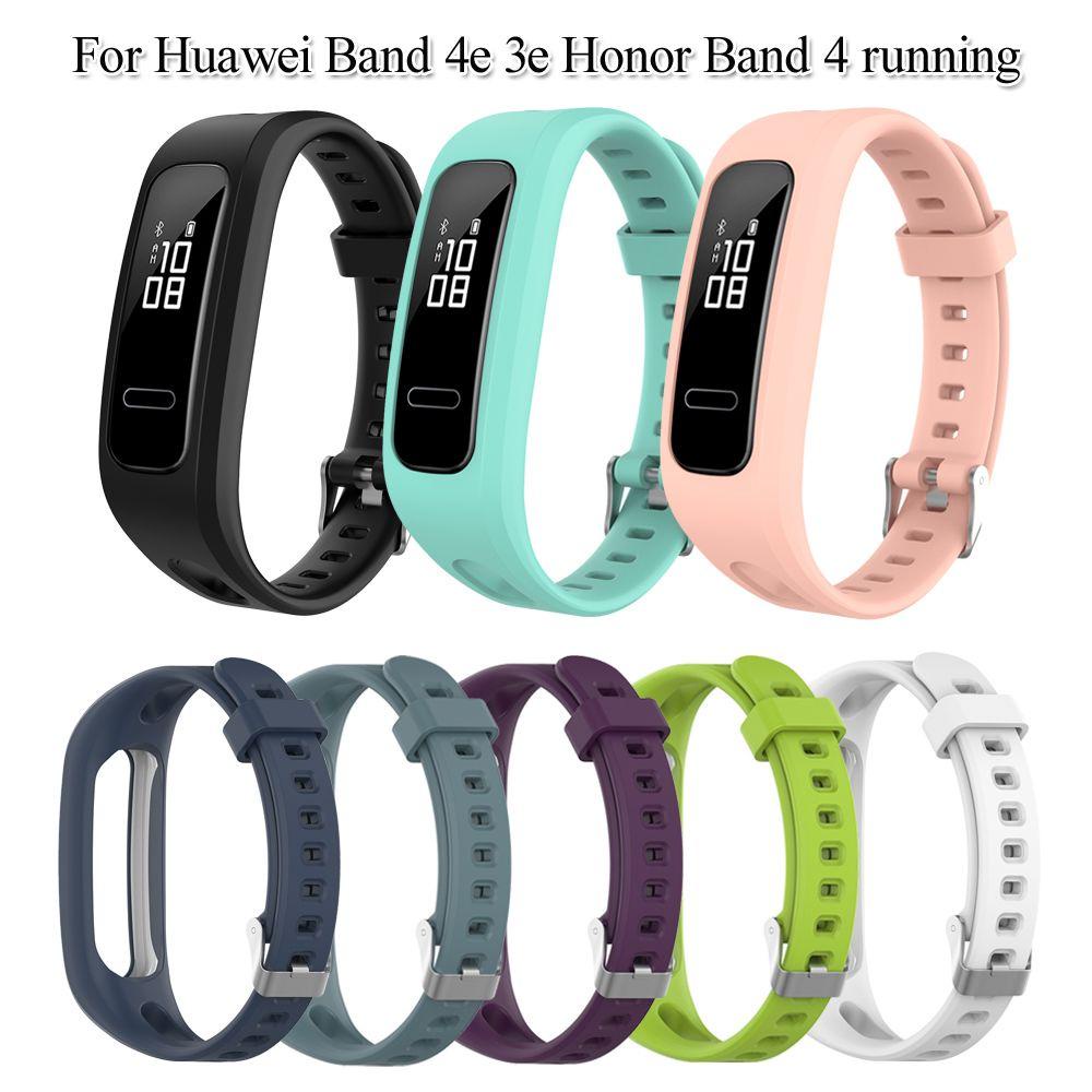 Dây Đeo Cổ Tay Bằng Silicon Mềm Có Khóa Cài Có Thể Điều Chỉnh Dành Cho Huawei Band 4e 3e Honor Band 4 Running