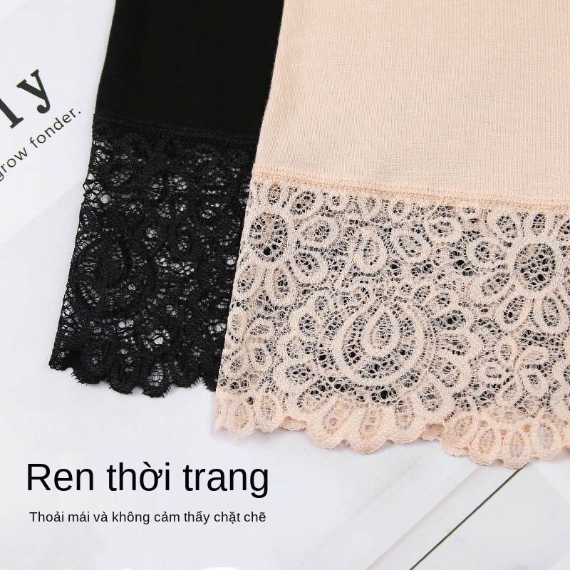 Phương thức 1/3 quần an toàn của phụ nữ ren chống lóa kích thước lớn ba điểm đùi bảo hiểm mỏng