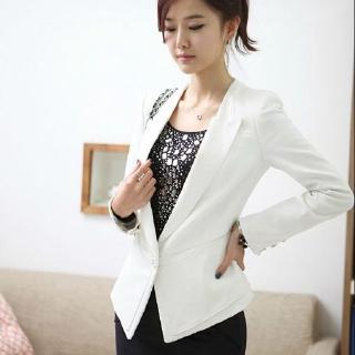 Áo Khoác Vest Dáng Ôm Cài Nút Kiểu Hàn Quốc Thanh Lịch Cho Nữ