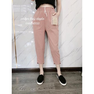 Quần baggy kẻ gấu lệch