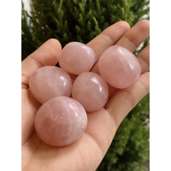 Viên sỏi đá Năng Lương Thạch Anh Hồng, Đá thiên nhiên mài bóng nhỏ đá Rose Quartz, đá Tumble Healing